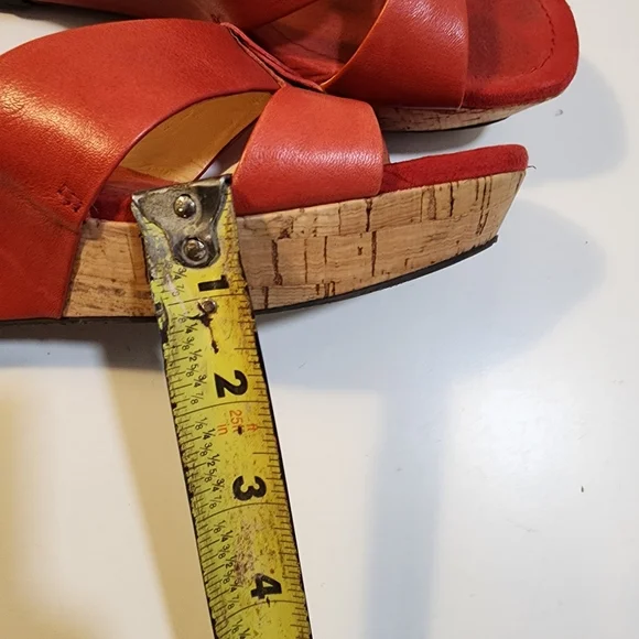 Nine West Coral Leather Wedge Sandals Size 8 - Picture 6 of 11